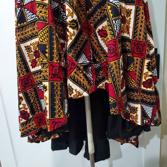 Mae Otti Navy Yellow Red Print High Low Dress - Picture 10 of 15